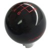 C6 Corvette Shift Knob Black With Red Shift Pattern and Lettering 